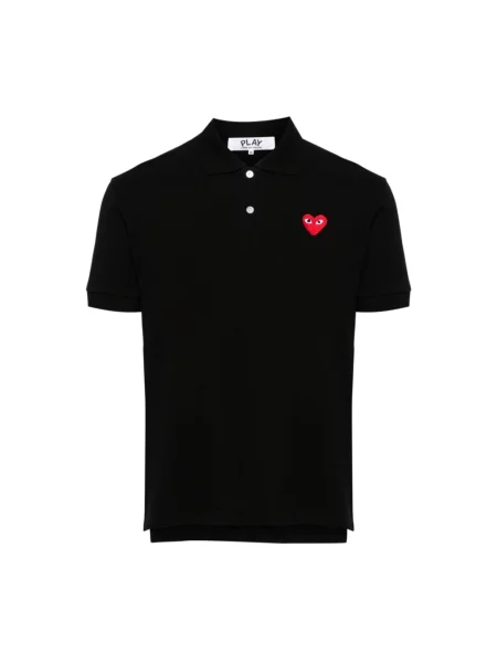 Koszulka polo Comme Des Garcons w serca czarna