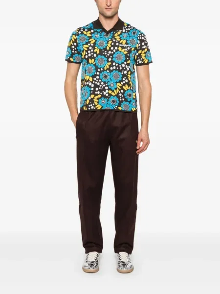 Polo Adidas cu model floral albastru