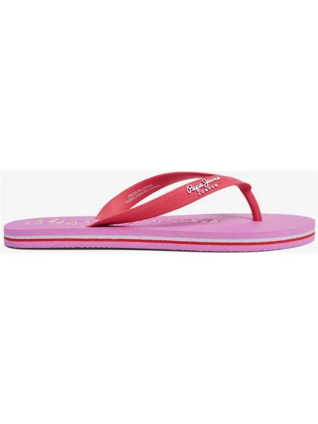 Japonki Pepe Jeans Bay Beach Brand różowo-czerwone 36 czerwone
