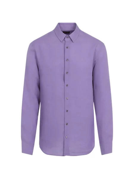 Cămașă Giorgio Armani lungă violet