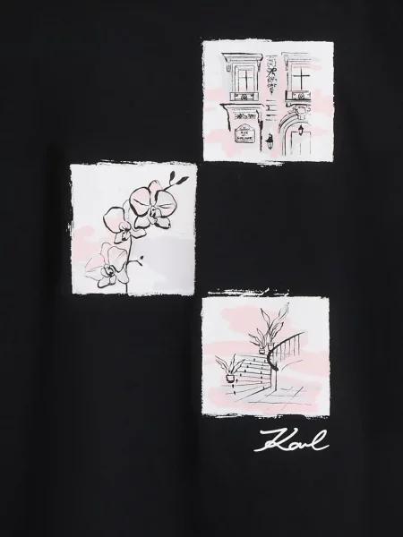 Tricou Karl Lagerfeld cu imagine negru