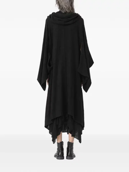 Palton Yohji Yamamoto cu model floral cu imagine negru