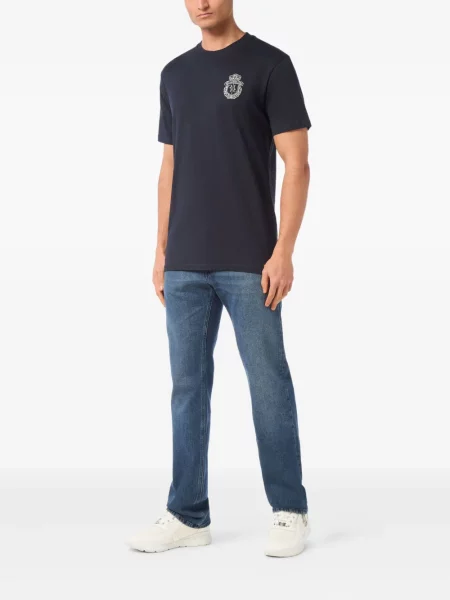 Tricou Billionaire cu broderie albastru