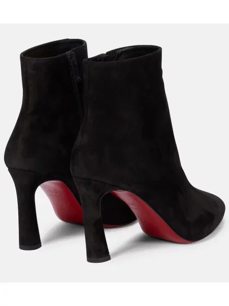 Cizme scurte Christian Louboutin din piele de căprioară negru