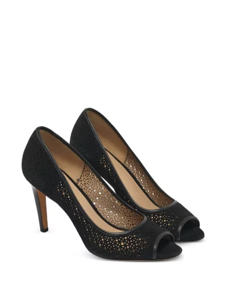 Pantofi cu toc Tory Burch din piele de căprioară negru