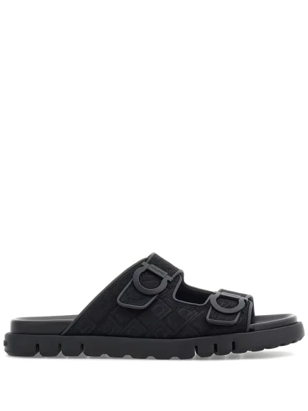 Sandale Ferragamo din jacard negru