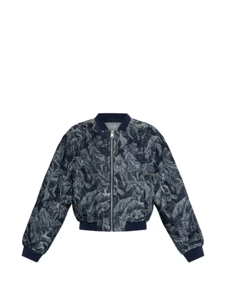 Geacă bomber Allsaints cu imagine albastru