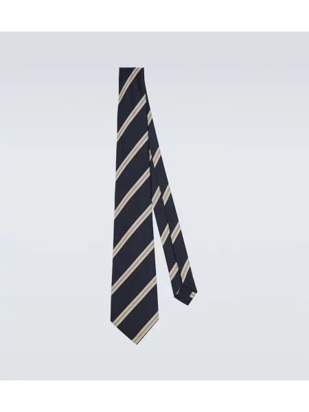 Svilena kravata Dunhill s črtami modra