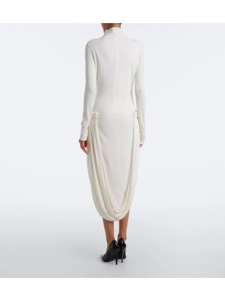 Rochie midi Stella Mccartney din jerseu drapată alb