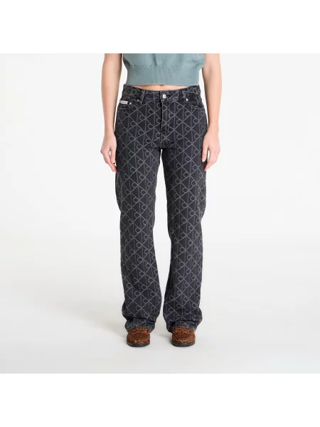 Blugi Calvin Klein Jeans Signature Straight Jeans Black 25 negru