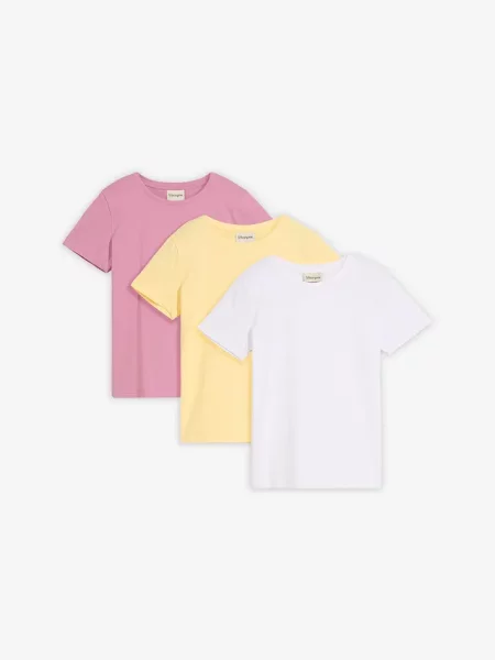 T-shirt z czystej bawełny organicznej 3 szt. różowa