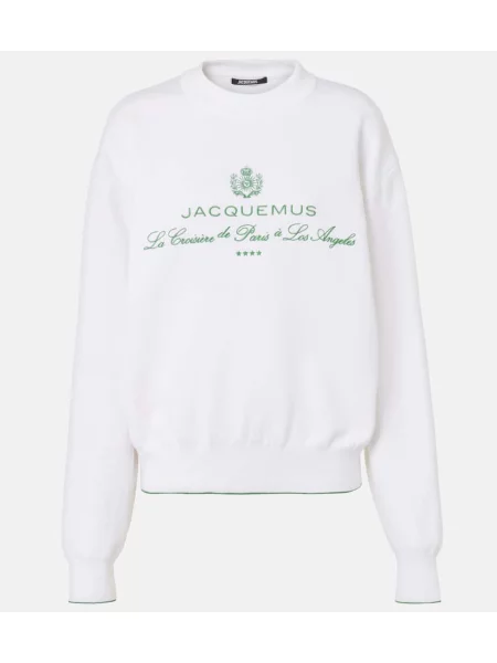 Hanorac Jacquemus cu broderie alb