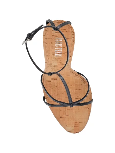 Pantofi cu toc Paris Texas cu bretele negru