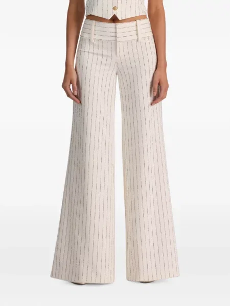 Pantaloni Alice + Olivia evazate alb