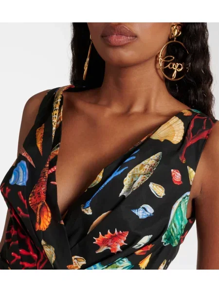 Oblekové midi šaty Dolce&gabbana s potlačou po kolená