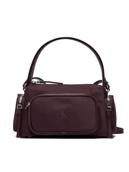 Kabelka Calvin Klein Pocket Bag W/ Strap Bordová fialová