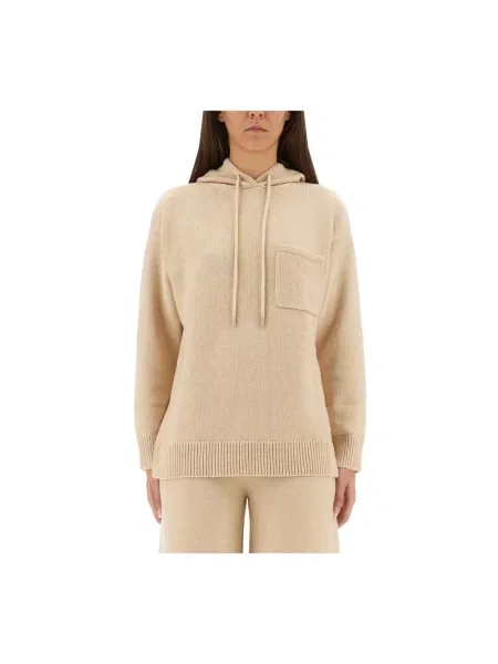 Dzianinowy sweter Max Mara beżowy