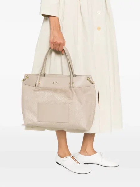 Geantă shopper Armani Exchange din piele