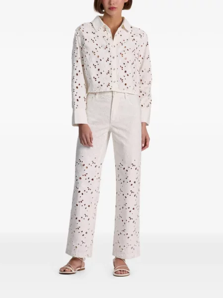 Decupat cămașă Alice + Olivia cu broderie alb