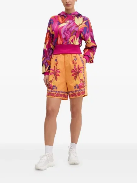 Trening Adidas alergare cu glugă cu broderie gri