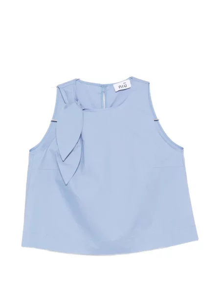 Bluzka Niu' z kokardką niebieska