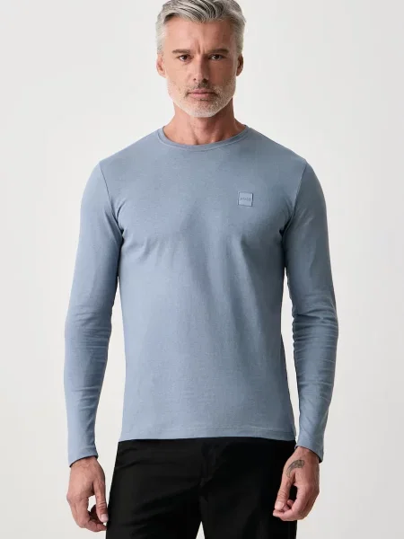 Tricou cu mânecă lungă Boss Orange albastru