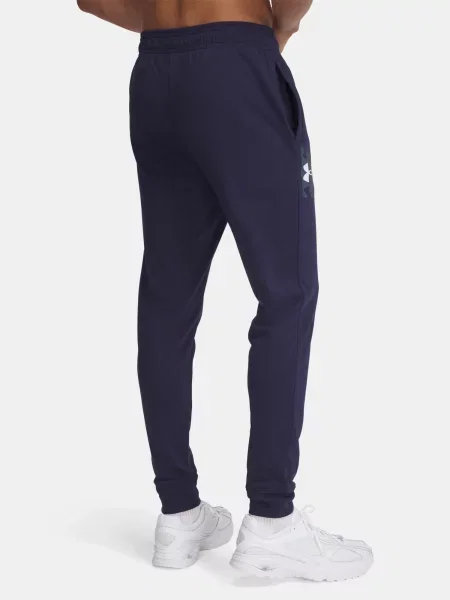 Trening Under Armour din material terry cu autograf albastru