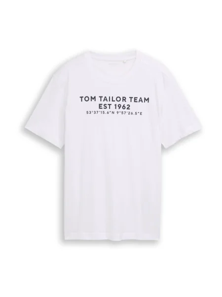 TOM TAILOR Tricou bleumarin alb