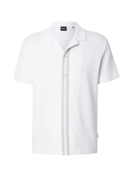 BOSS Košile C-Pasini tmavě béžová bílá