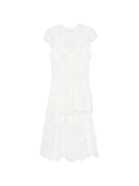 Rochie midi Simkhai din dantelă până la genunchi de costum alb