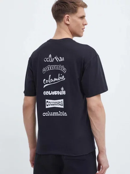 Columbia t-shirt Burnt Lake z nadrukiem czarny
