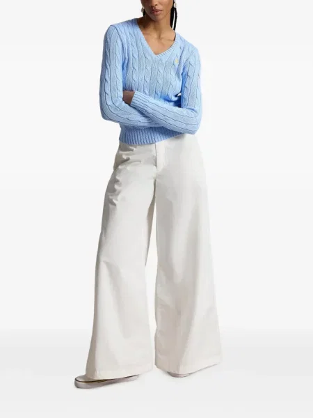 Svetr Polo Ralph Lauren s výstřihem do v modrý