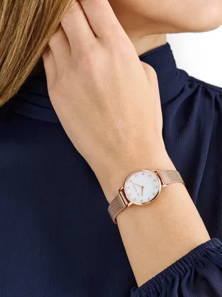 Ceas Ted Baker plasă cu bretele alb