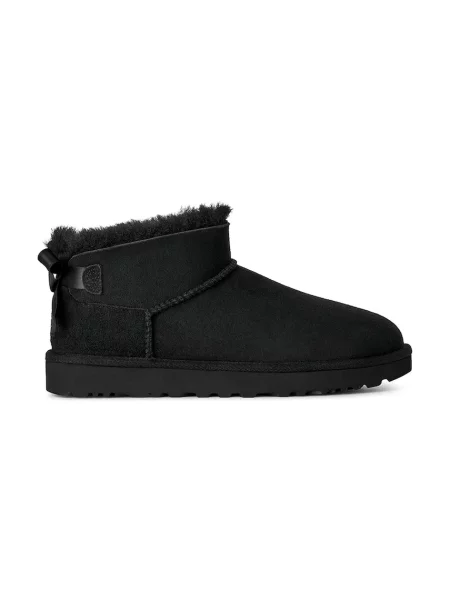 UGG W Ultra Mini Bailey Bow cizme de zăpadă pentru femei din piele întoarsă negru