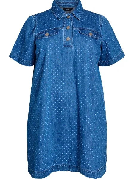 Zizzi Obleka Misha modra bela