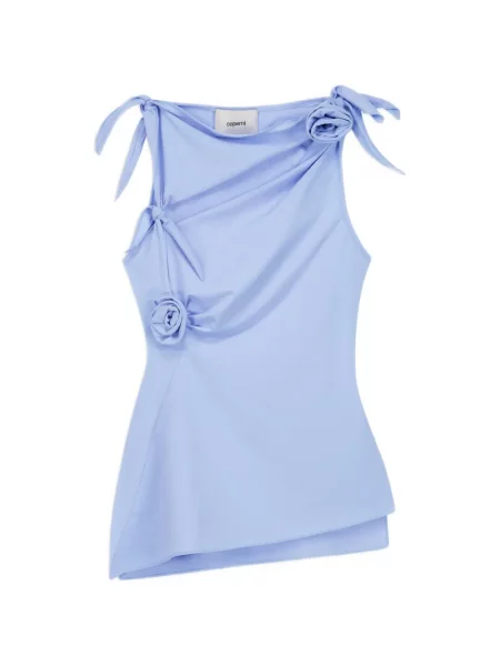 Top Coperni cu model floral albastru