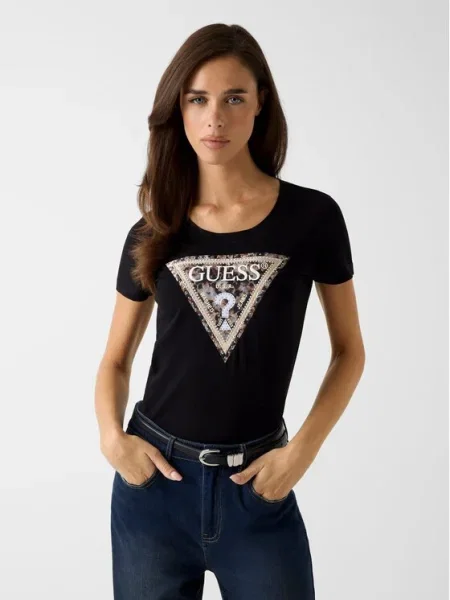 Guess Póló Regular Fit fekete