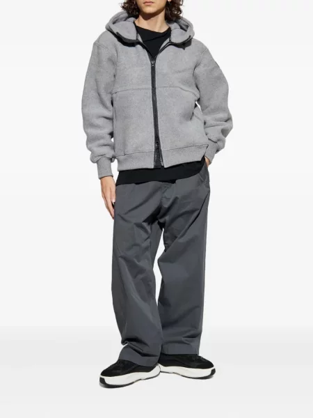 Geacă Canada Goose de lână cu glugă gri