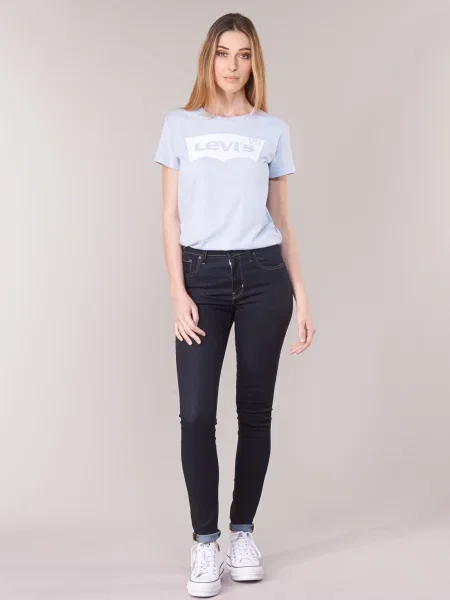 Skinny fit džínsy Levi's 721 s vysokým pásom modrá