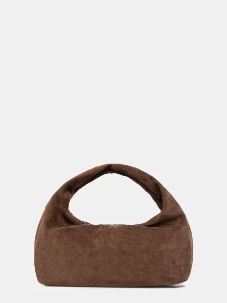 Answear.LAB geanta de mana din piele intoarsa maro