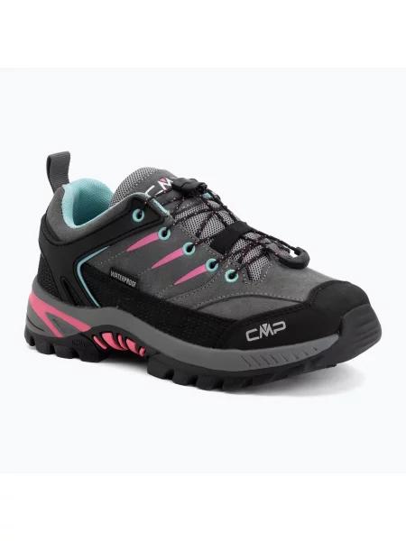 Încălțăminte de trekking pentru copii CMP Rigel Low Waterproof grey/acquarius/pink fluo gri