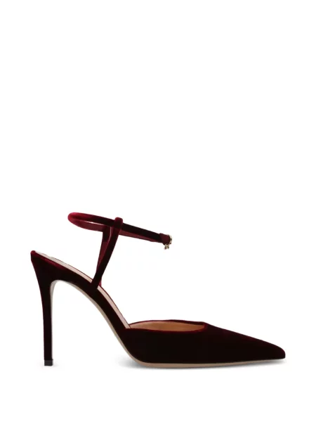 Pantofi cu toc Gianvito Rossi de catifea roșu