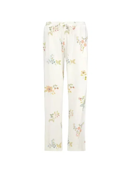 Pantaloni Pip Studio cu model floral alb