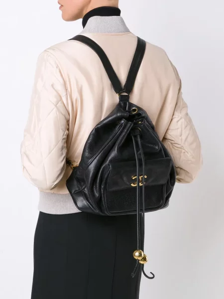 Stahovací šňůrka batoh Chanel Pre-owned černý