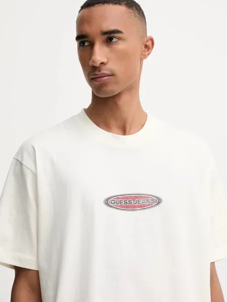 Футболка Guess Jeans з принтом бежевий