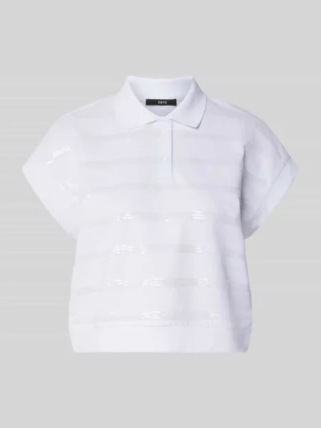 T-shirt z wykładanym kołnierzem Zero biała