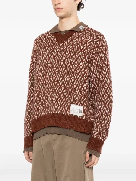 Pulover Maison Mihara Yasuhiro tricotate maro