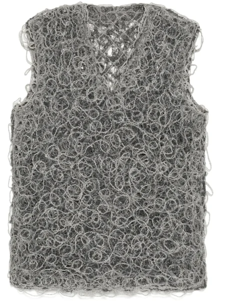 Kamizelka Jnby z dekoltem w serek szara