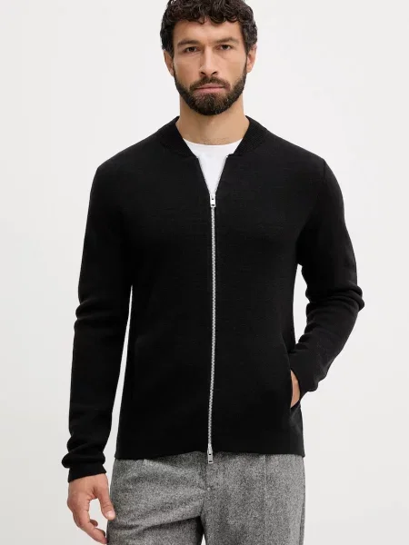 Lindbergh cardigan din amestec de lână negru