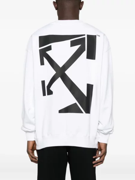 Hanorac Off-white cu imagine alb